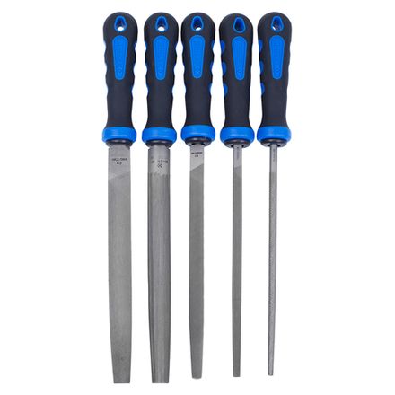 Цена на KING TONY (1005GQ) Набор напильников 200 мм, двухкомпонентные рукоятки, 5 предметов