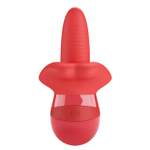 Красный вибратор с подвижным язычком Obelia