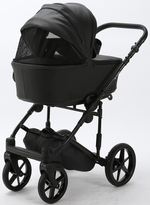 Детская коляска Adamex Zico Deluxe 2 в 1 Z-SA02 ЧЁРН.КОЖА