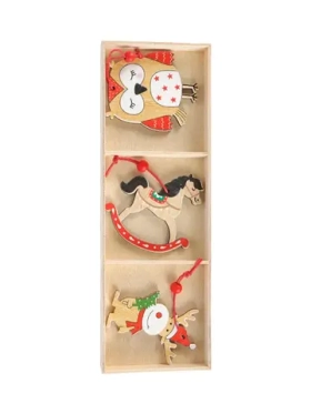 Набор украшений новогодних, 7,5*4 см, 9 шт. (в ассортименте)