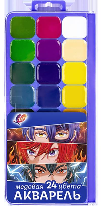 Акварель 24 цв. без кисти "Аниме" (Луч)