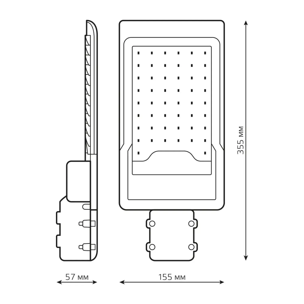 Св-к Gauss LED уличный  Avenue 50W 5000lm 5000K 190-250V IP65 355*155*57мм черн КСС "Ш" 629534350