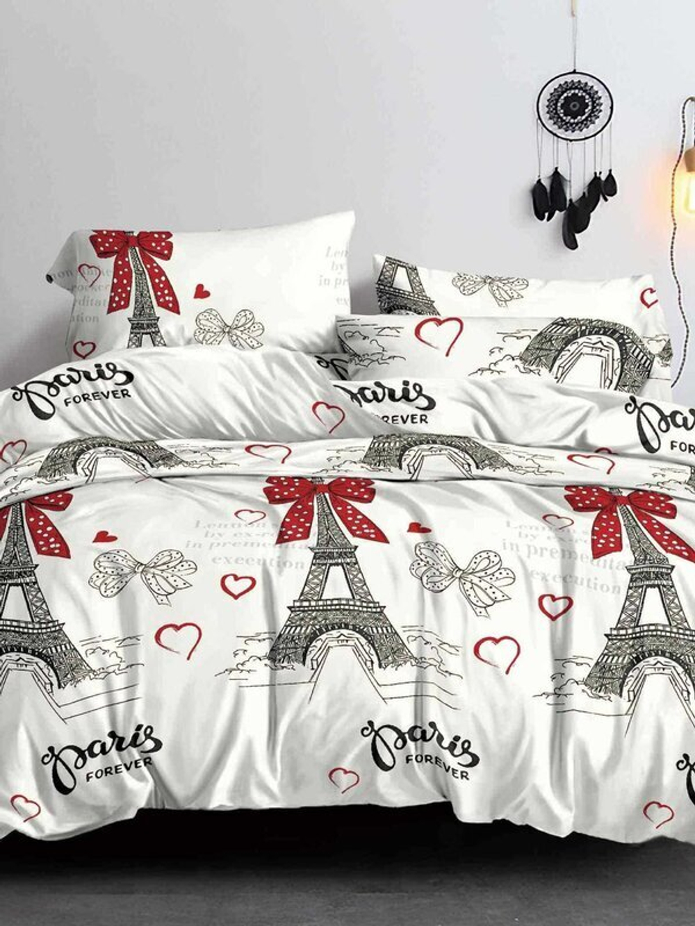 Постельное белье 2,0 полисатин Павлайн Париж с бантиком (ПТ) 12244-04