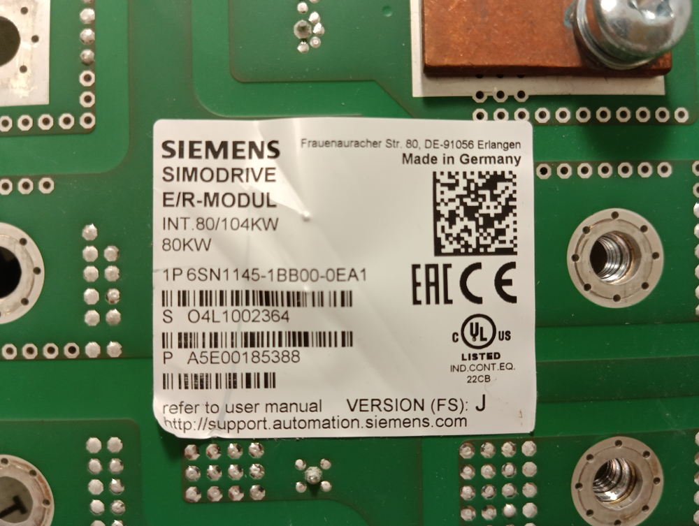 Siemens A5E01081332-001 (6SN1145-1BB00-0EA1) с хранения