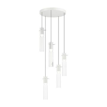 5058/25LB PENDANT ODL24 385 белый/прозрачный/металл/стекло Люстра каскадная LED 5*5W 3000K SCROW