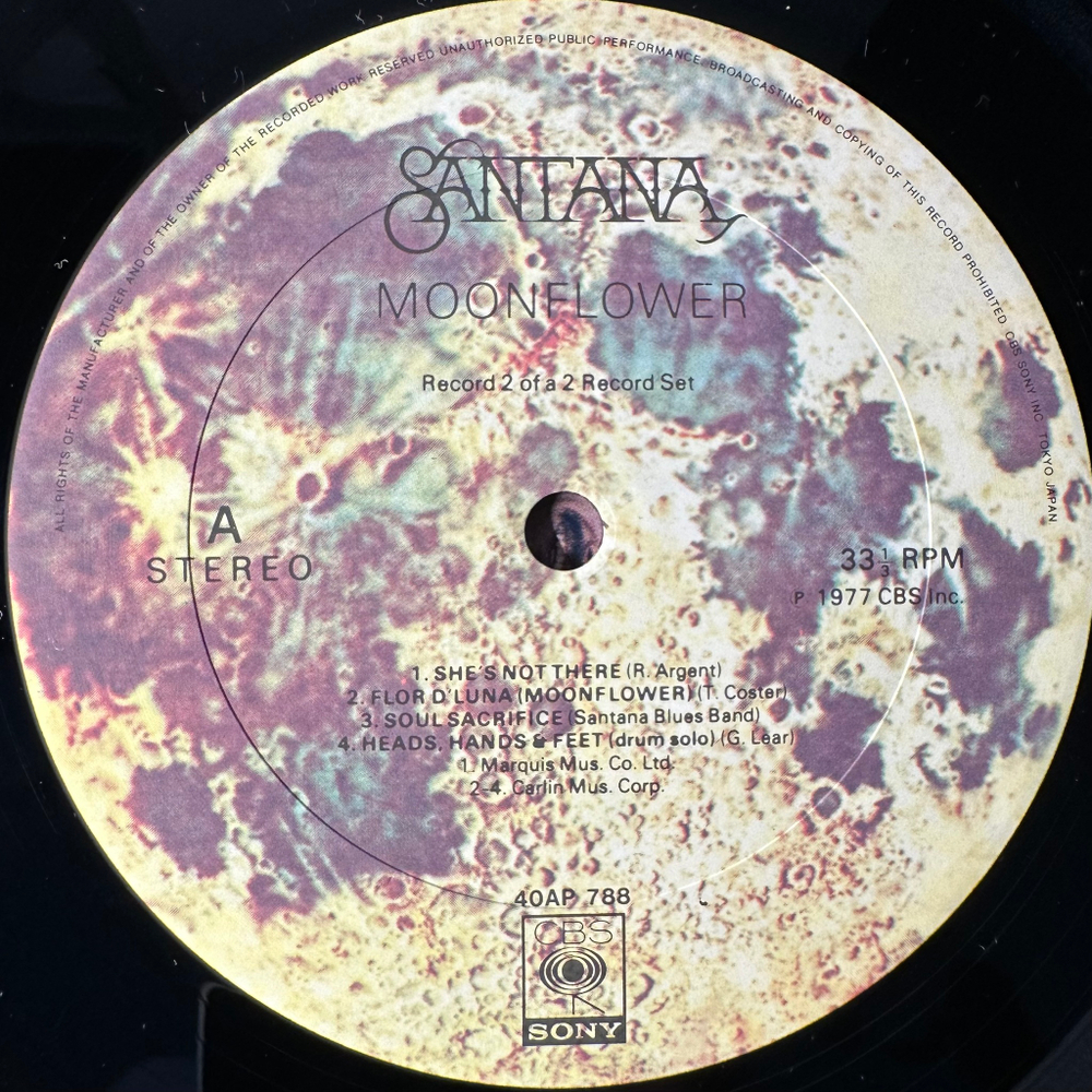 Santana - Moonflower 2LP (Япония 1977г.)