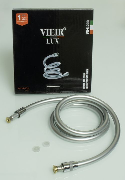 Шланг для душа 150см, СИЛ., 360° (СЕРЫЙ) ViEiR  (50/1шт)