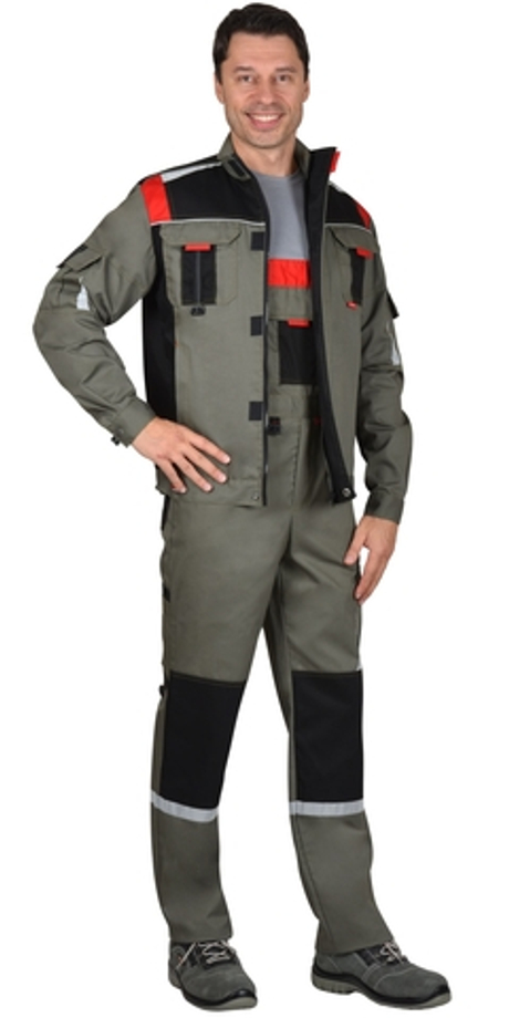 Костюм "СТАН" куртка, п/к оливковый с черной и красной отделкой. Костюм состоит из арт.112647 и арт.112660