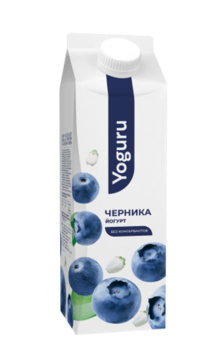 Йогурт YOGURU 1,5% пюр-пак 500гр./15шт.Черника /Минск/
