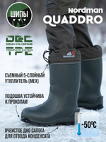 Мужские сапоги Nordman Quaddro с шипами и защищенной подошвой ТЭП оливковые с черным
