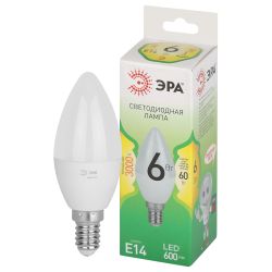 Лампочка светодиодная ЭРА GREEN LINE LED B35-6W-830-E14 GL E14 6 Вт свеча теплый свет