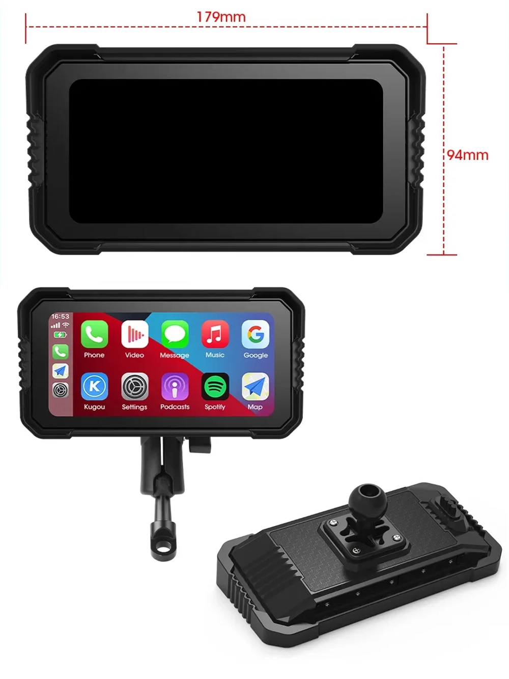 Мультимедийная система для мотоцикла Carplay C6000 DVR