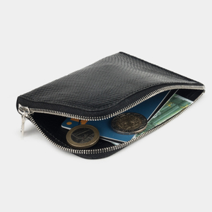 Кошелек из кожи ящерицы, черного цвета