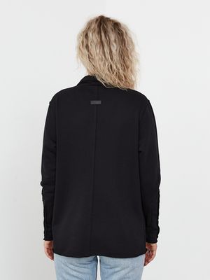 Жакет строчки трикотажный, черный