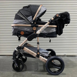 Детская коляска-трансформер 3 в 1 Luxmom 510, c автолюлькой / синий цвет