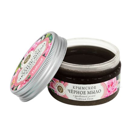 Крымское черное мыло "Чайная роза"