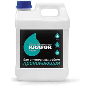 Грунтовка Krafor акриловая для внутренних работ проникающая 10 л