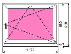 Пластиковое окно 880 х 1170 ТермА Эко