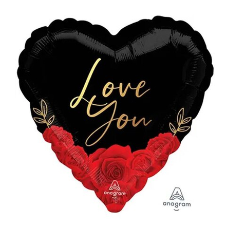 Шар 45см Love you Розы красные