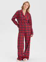 Хлопковая пижама в красную клетку - S размер