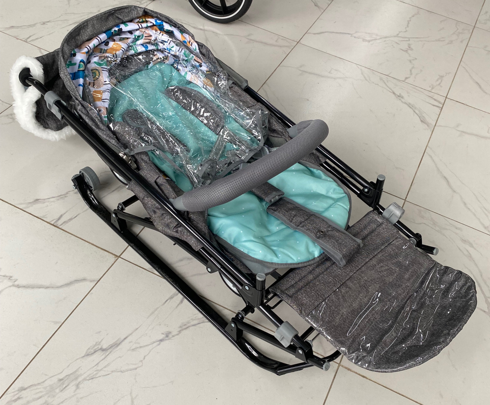 Коляска комбинированная «Наши детки» 6 с ламой серый (арт. НДТ6/1)