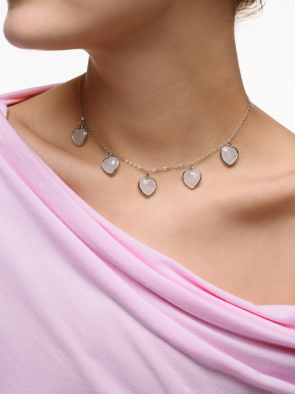 Чокер "Amour" с горным хрусталем Silver