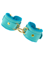 Голубые двуслойные кожаные наручники-браслеты (Цвет: голубой)