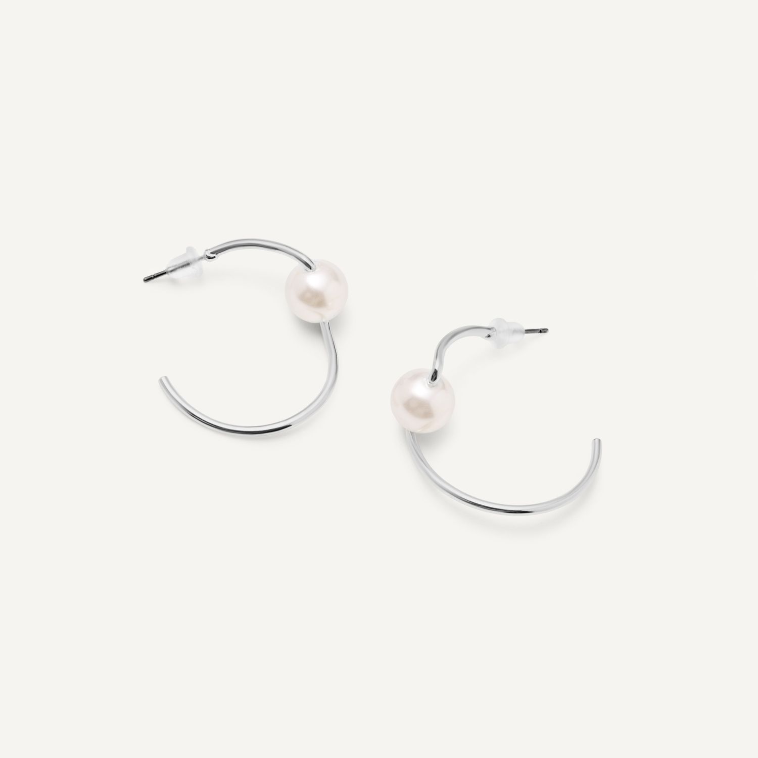 Серьги Lonely Pearl Earrings - Silver