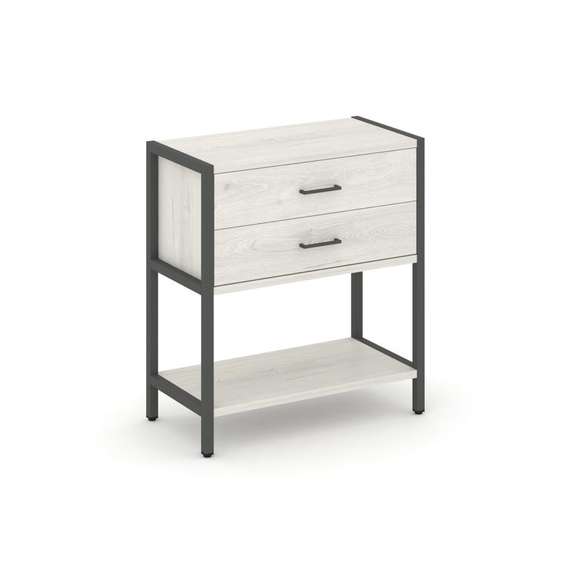 Shelf System Односекционный стеллаж двухярусный с ящиками SN.STM-212 Дуб Наварра/Металл Антрацит 810