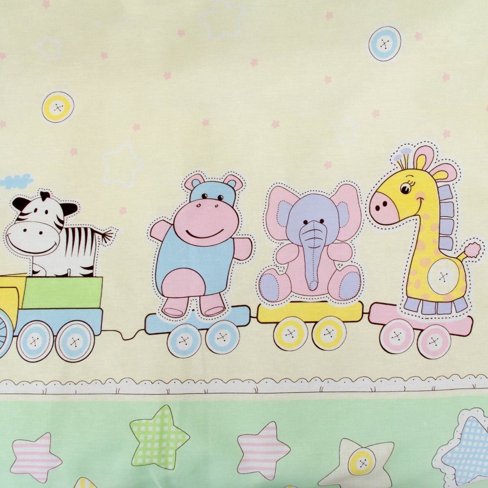 Комплект в кроватку 6-ти предметный "Паровозик звездочка зеленый"