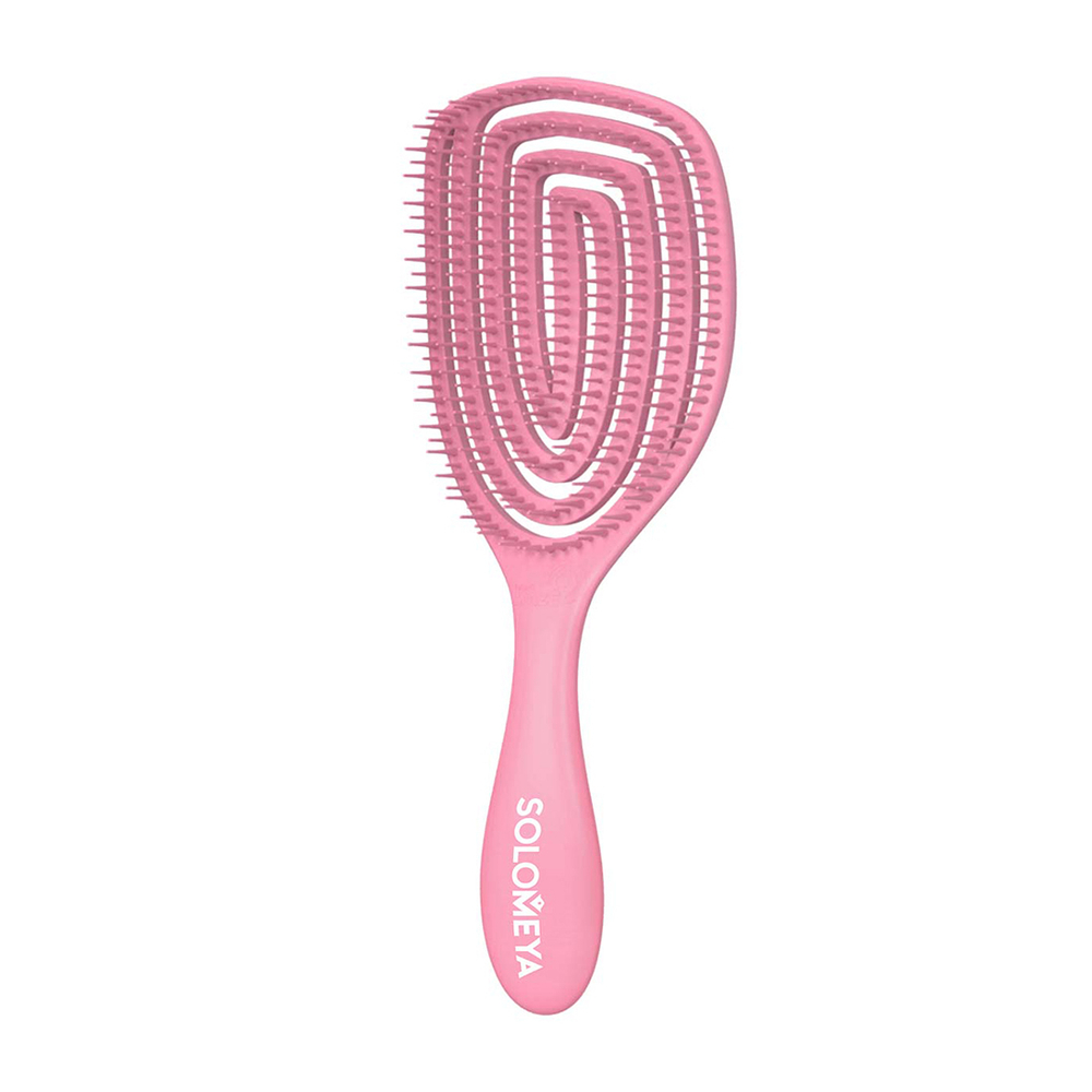 Расческа для сухих и влажных волос С АРОМАТОМ КЛУБНИКИ Solomeya Wet Detangler Brush Paddle Strawberry