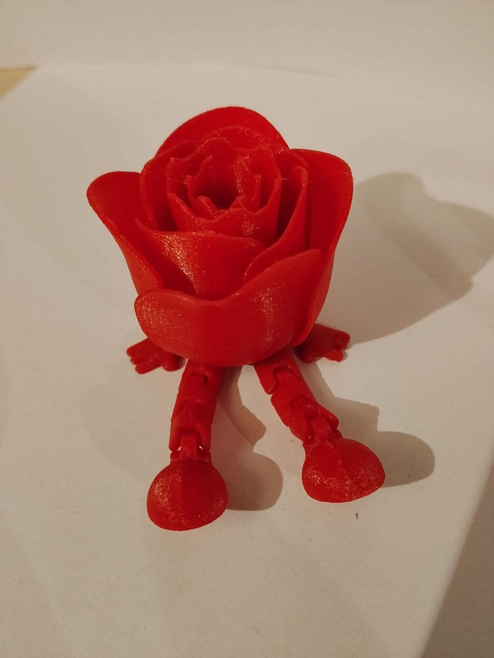 Валентинка роза красная 3D фигурка с подвижными ножками подарок на 14 февраля и 8 Марта