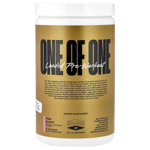 ONE OF ONE, Loaded, предтренировочный комплекс, розовый, 535 г (18,88 унции)