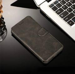 Чехол книжка-подставка кожаный с магнитной застежкой для Samsung Galaxy A03s (Черный)