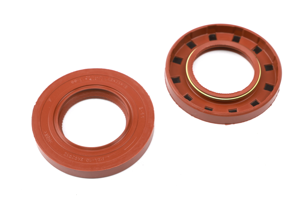 Сальник 42х75х10 а/м ГАЗ-24, Волга, ГАЗель хвостовика редуктора (гладкий) (красный с пружиной /NBR) Резинотехника г. Балаково ( ОЕ Р.24-10-2402052 гл.к.(NBR) )