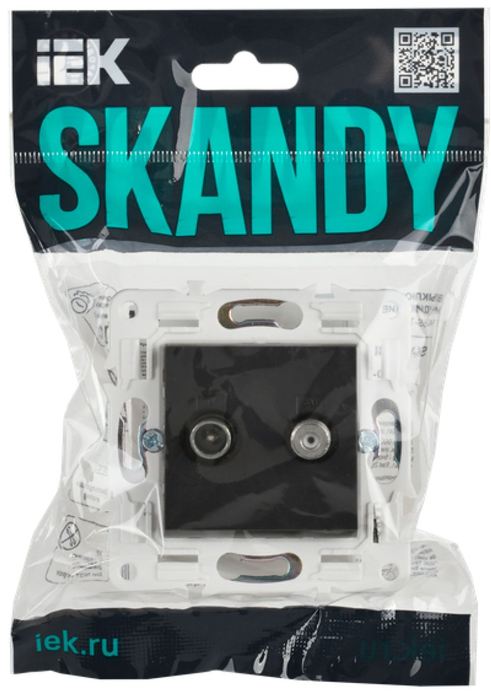 SKANDY Розетка двойная TV+SAT SK-A13T титан IEK