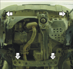 Усиленная защита Motodor картера двигателя, кпп. 5 мм, алюминий. для Ford Escape 2001-2007,Mazda Tribute 2000-2004,Ford Maverick 2001-2004,Mazda Tribute 2004-2007,Ford Maverick 2004-2007 арт.30704