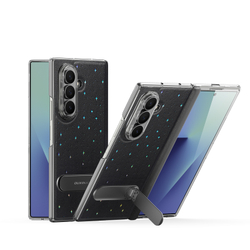 Чехол из кожи для смартфона Samsung Galaxy Z Fold 7, серия Stex Series (версия с вращающейся на 360 подставкой) от Dux Ducis