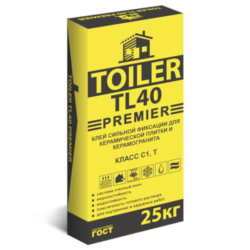 Клей для плитки TOILER TL40 PREMIER 25кг