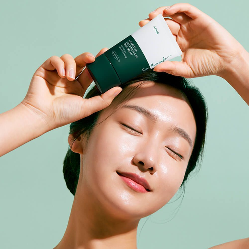 Anua Heartleaf Silky Moisture Sun Cream SPF50+PA++++ Успокаивающий солнцезащитный крем с хауттюйнией
