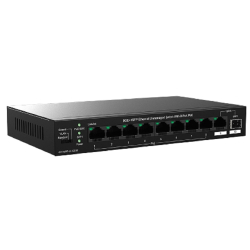 Коммутатор IP-COM G1110PF-8-120W Коммутатор неуправляемый PoE, 10 портов, 9x1 Гбит / с, SFP 1х1 Гбит / с, PoE 8х30 Вт (до 102 Вт), настольный