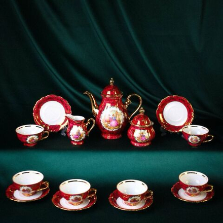 Винтаж: Кофейный сервиз на 6 персон «Влюбленная пара»