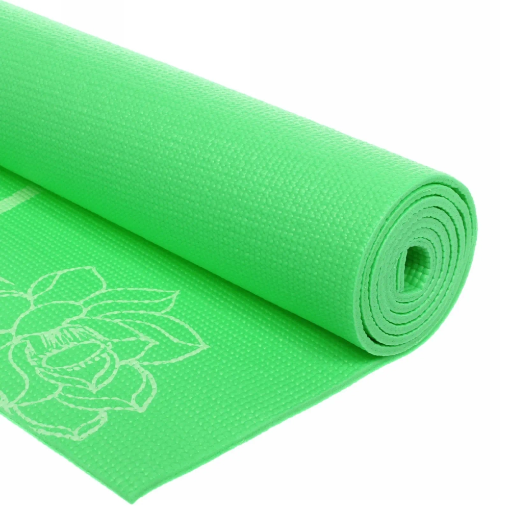 Коврик для йоги 6 мм 173х61 см «Цветущий сад» PVC, микс цветов