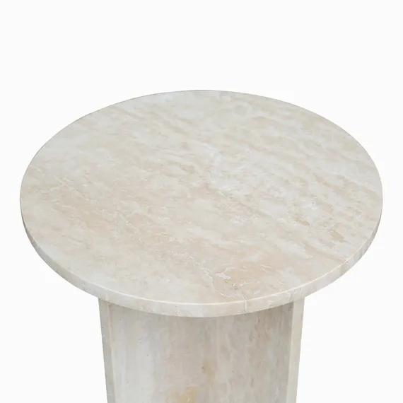 Кофейный стол Dokka Ø40х60 см, бежевый мрамор