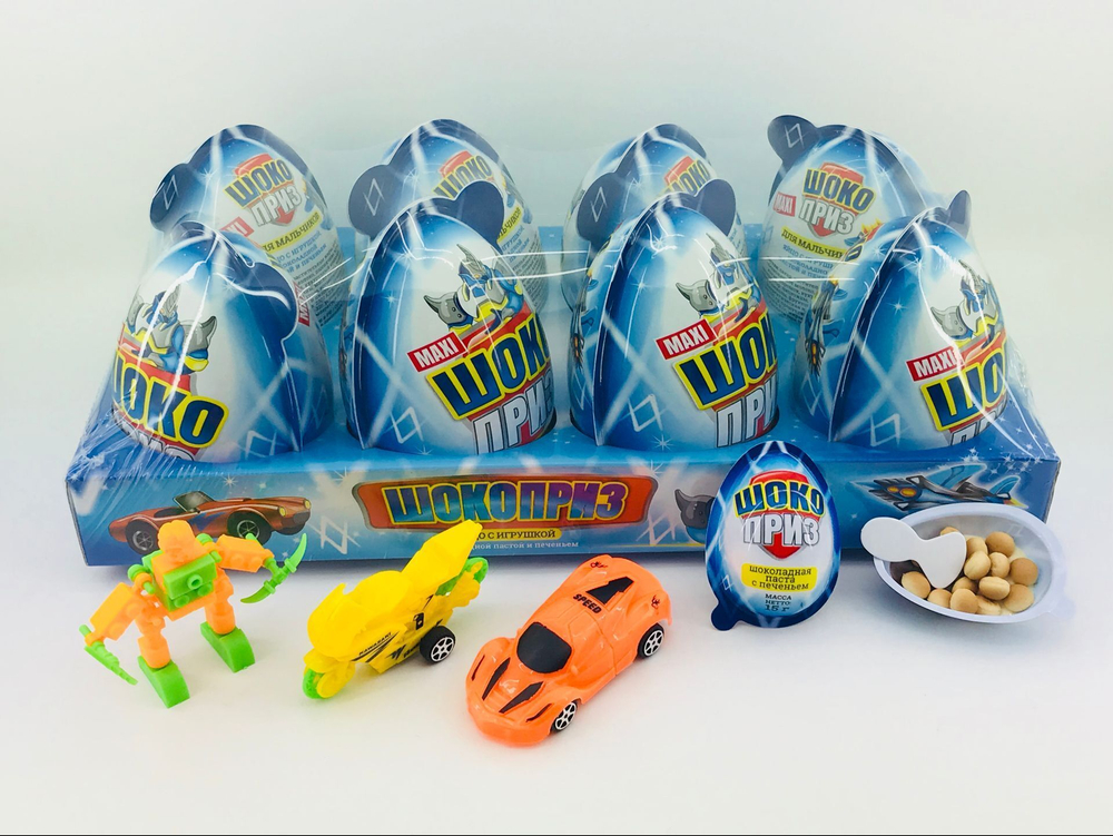Печенье с шоколадной пастой и игрушкой ШОКОПРИЗ XXL для мальчиков 30гр*8шт*6 блоков.