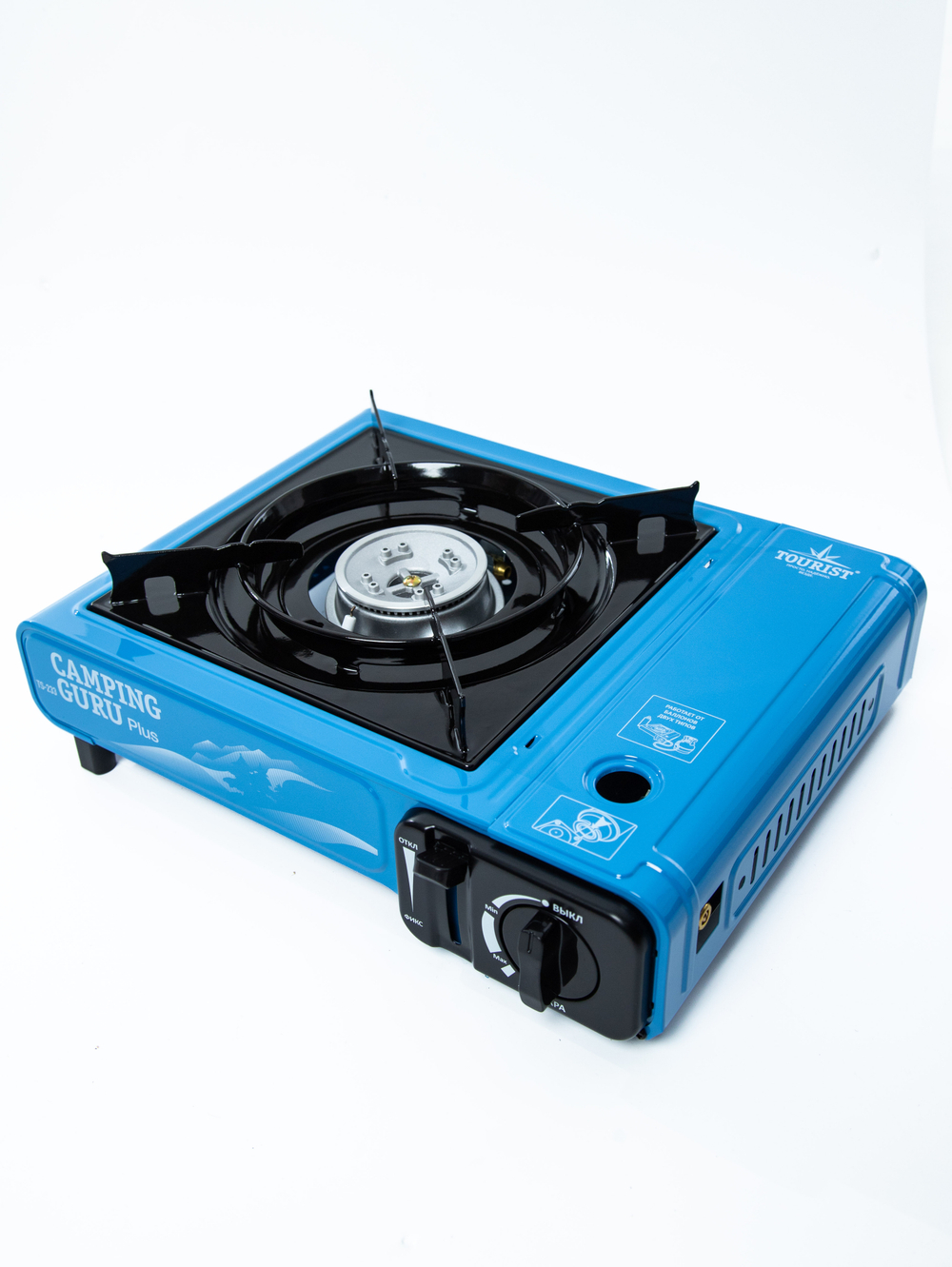 Плита газовая портативная CAMPING GURU PLUS(TS-233) в кейсе c переходником «Tourist»
