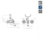 Смеситель для ванны с душевым комплектом GAUDI 3105CG
