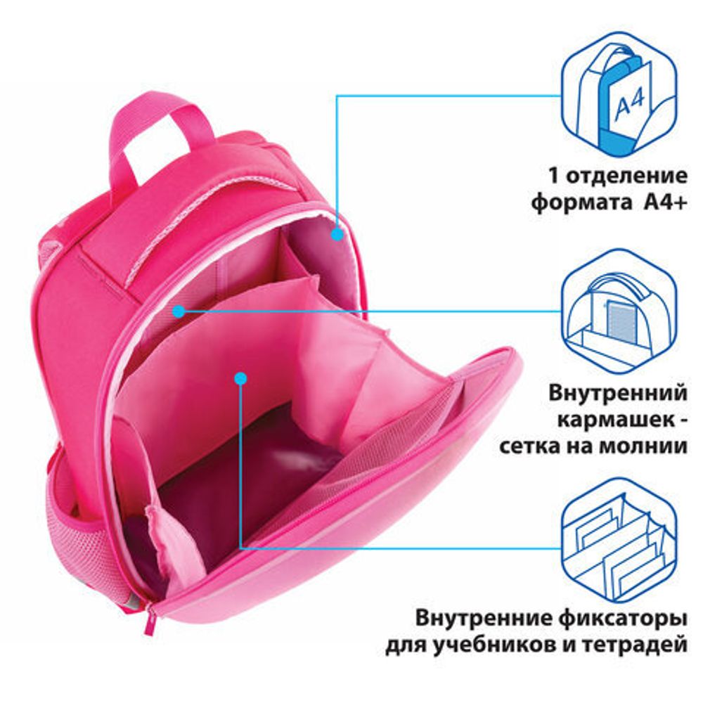 Ранец ПИФАГОР EVA BASIC, 1 отделение, "Fluffy cat", 39х30х16 см, 270691