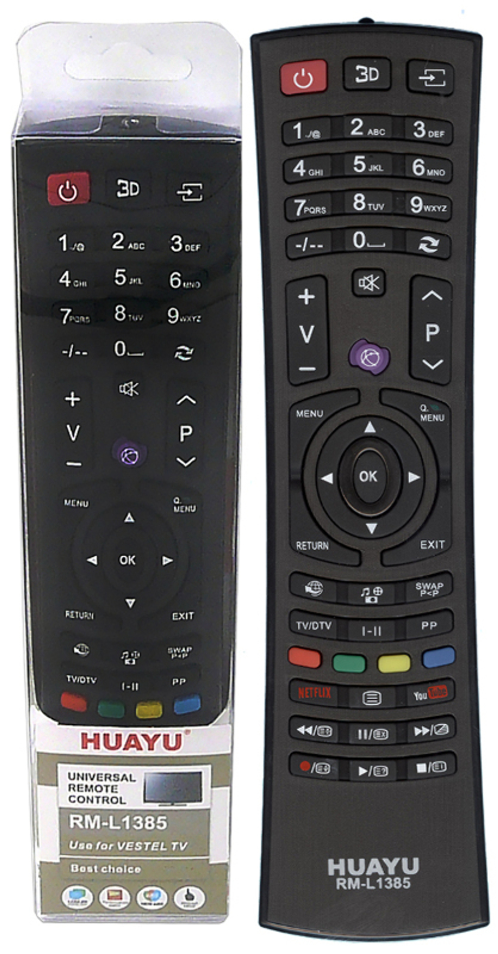 Универсальный пульт HUAYU RM-L1385 для телевизоров VESTEL/SANYO/SHIVAKI/AEG/РАДУГА/ELDORADO/SHARP385 для VESTEL