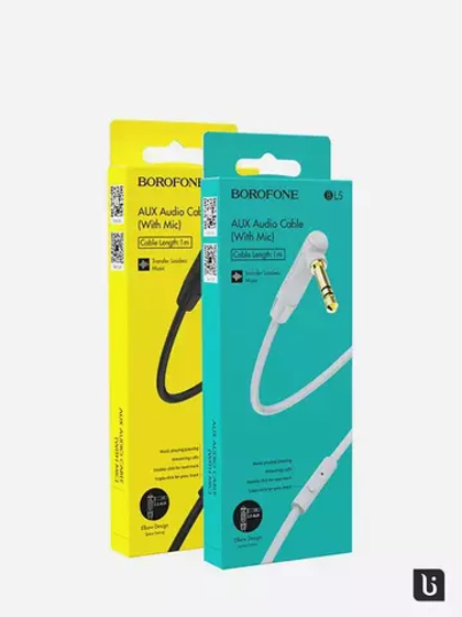 AUX cable 3.5mm 1.0м с микрофоном Borofone BL5 (Black)